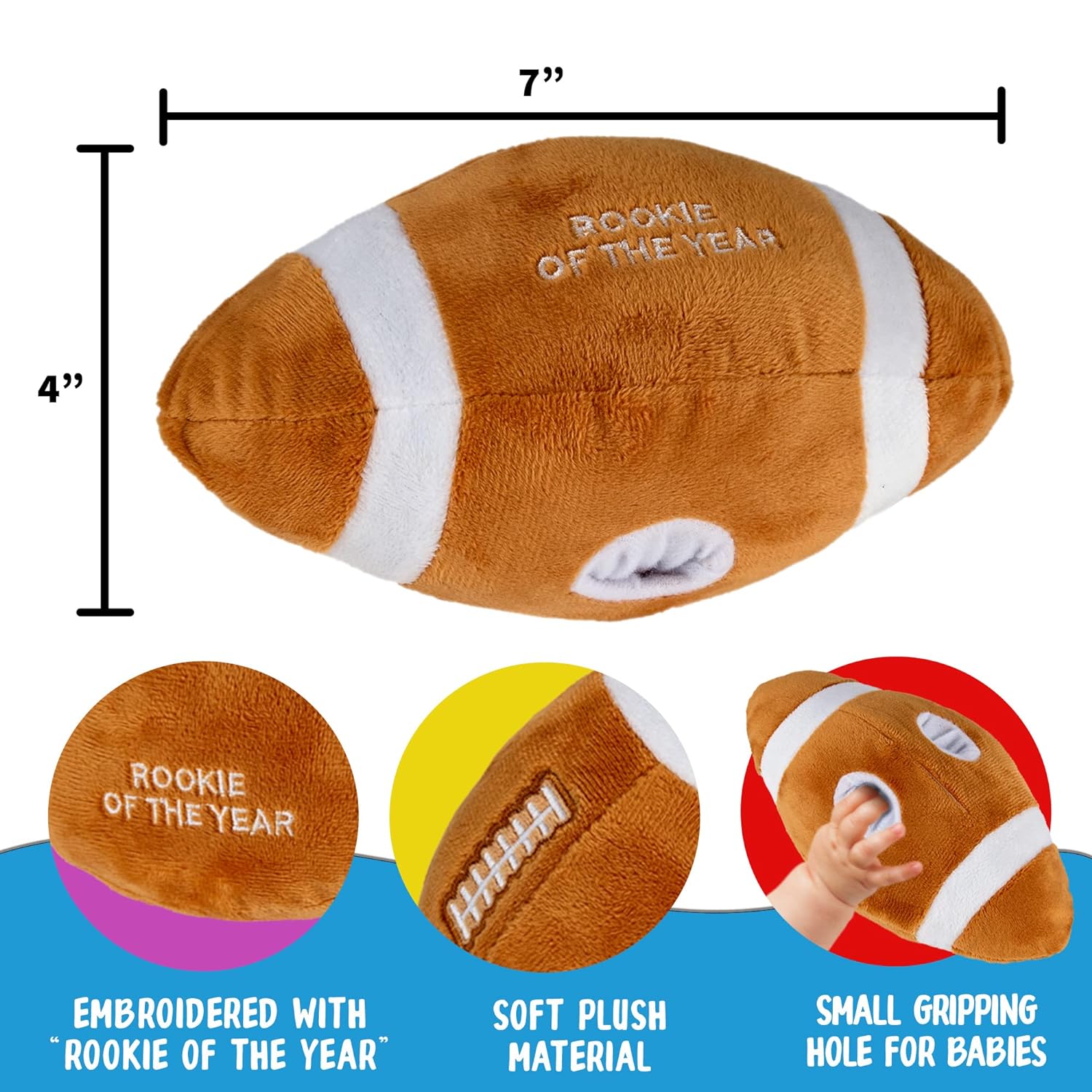 Baby Football Plush Rattle - for Boys and Girls - Ages 0-36 Months