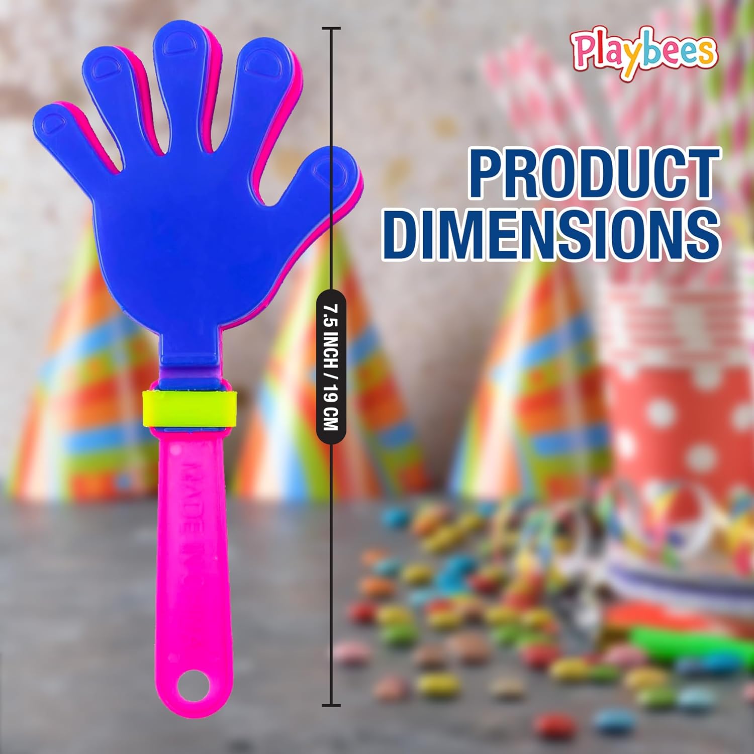 Colorful Hand Clappers - 12 Pack - 7