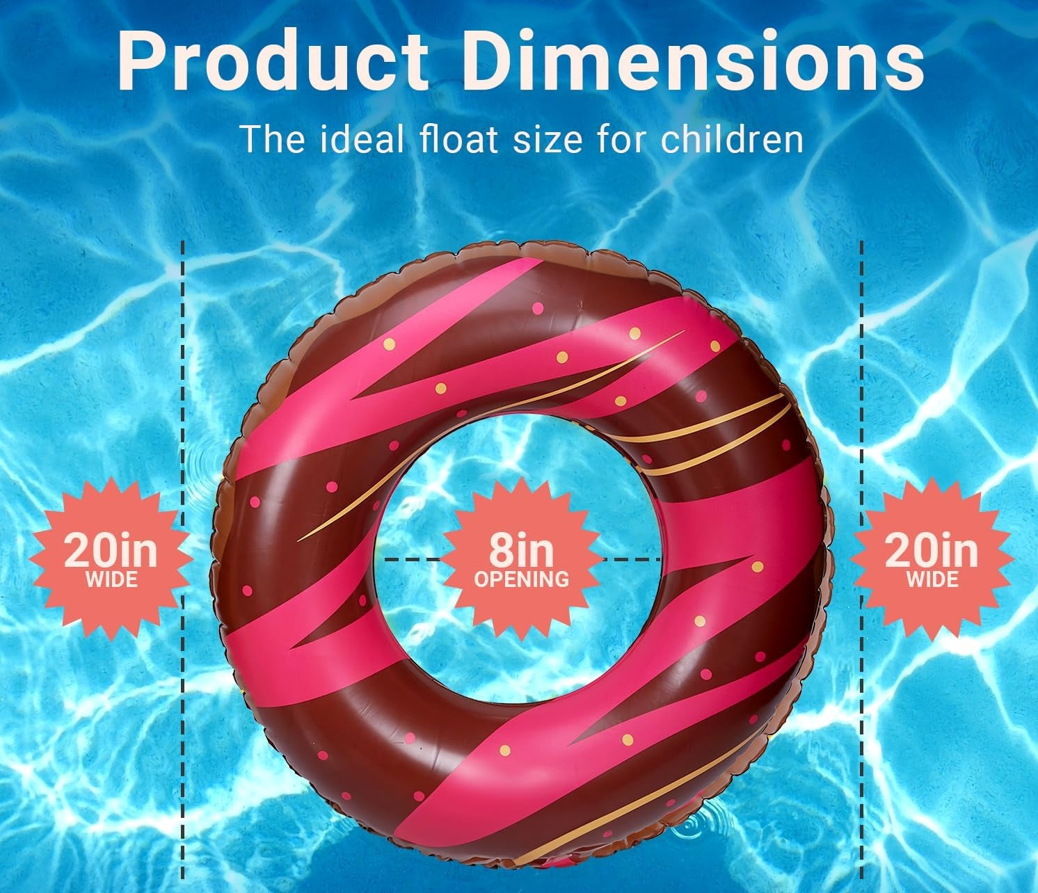 Chocolate Donut Inflatable Pool Floats - 4PK - Fun Swimming Rings &  Pool Floats for Kids & Adults -  Summer Toys - Pool Parties & Decoration