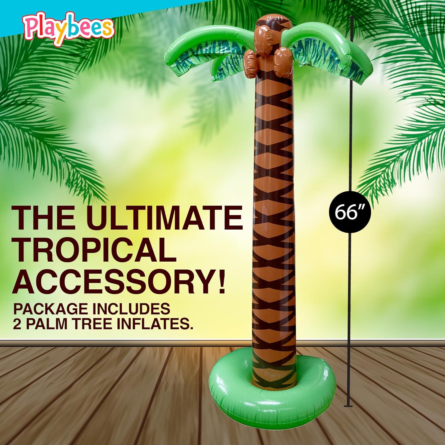 Giant Inflatable Palm Trees - 2 Pack - 6 Foot Super Sturdy Artificial Trees