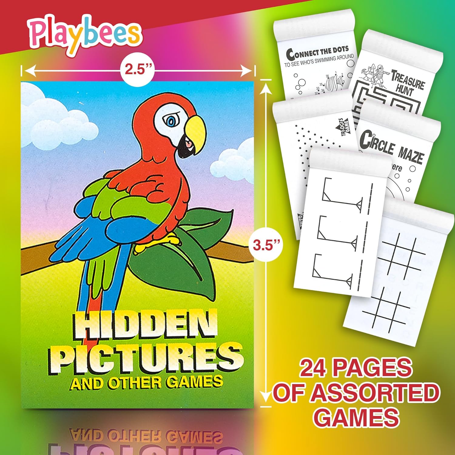 Mini Game Books for Kids - 12 Pack - Assorted Educational Brain Games Booklets - 24 Pages Each, 3.5 x 2.5 Inch, Ages 3+