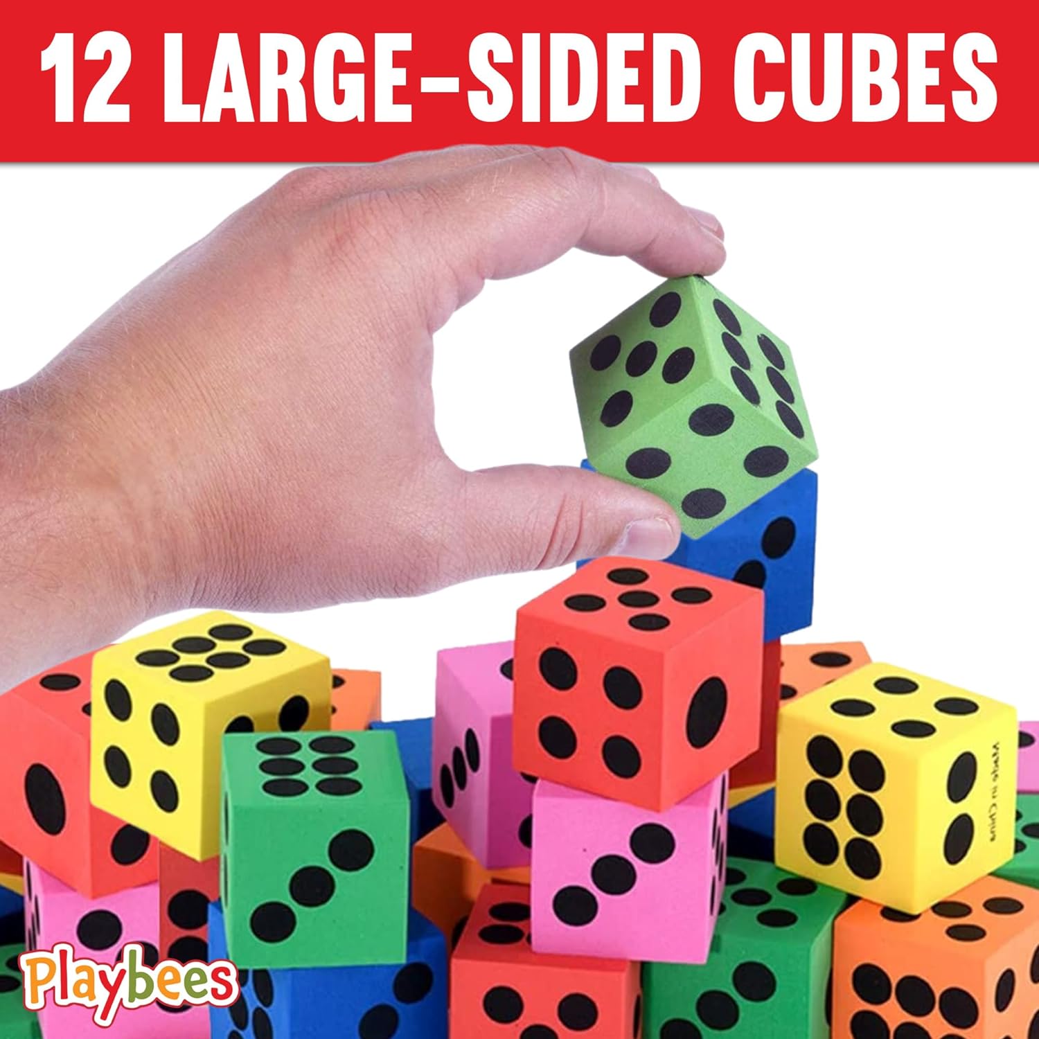 Foam Dice Set - 12 Pack - Classic Colors to Ignite Imaginations, Perfect for Gifts and Parties