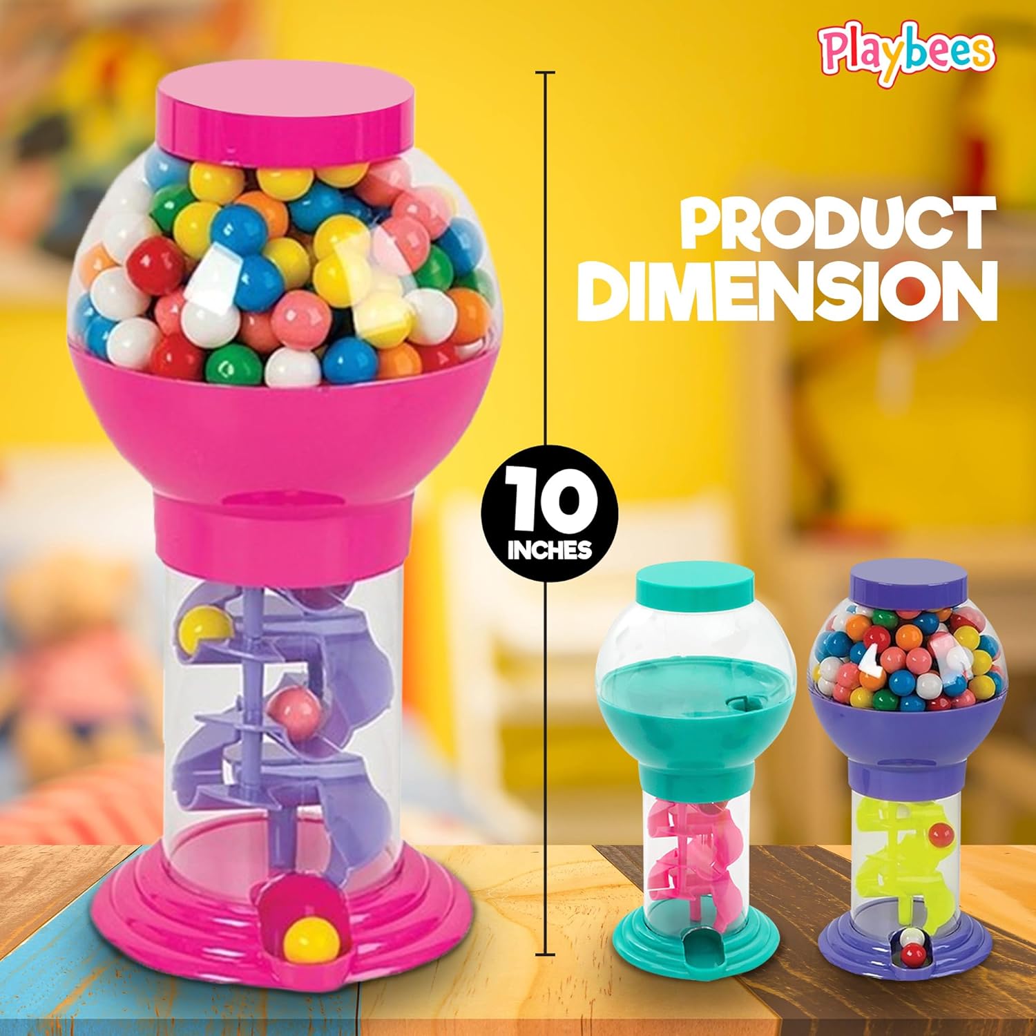 Twirling Gumball Machine - Gumballs Candy Dispenser for Kids - Birthday Party Decorations, Kids Parties