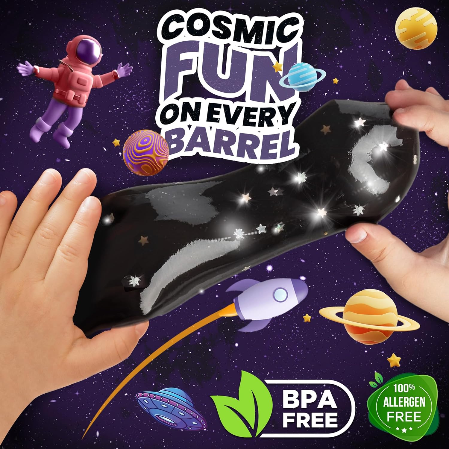 Black Nebula Slime - 48 Pack - Galaxy Star Slime Party Favors
