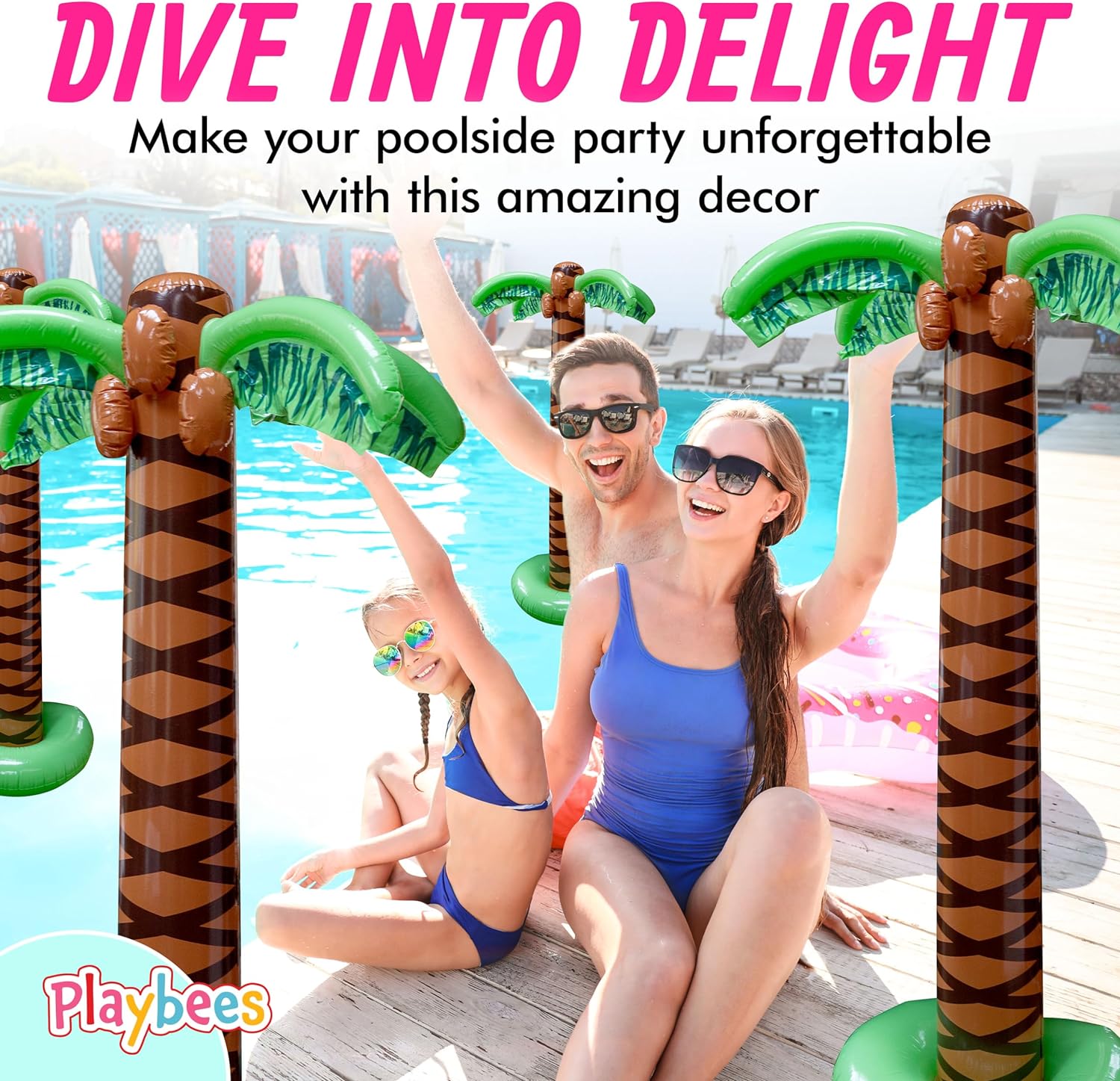 Giant Inflatable Palm Trees - 8 Pack - 6 Foot Super Sturdy Artificial Trees