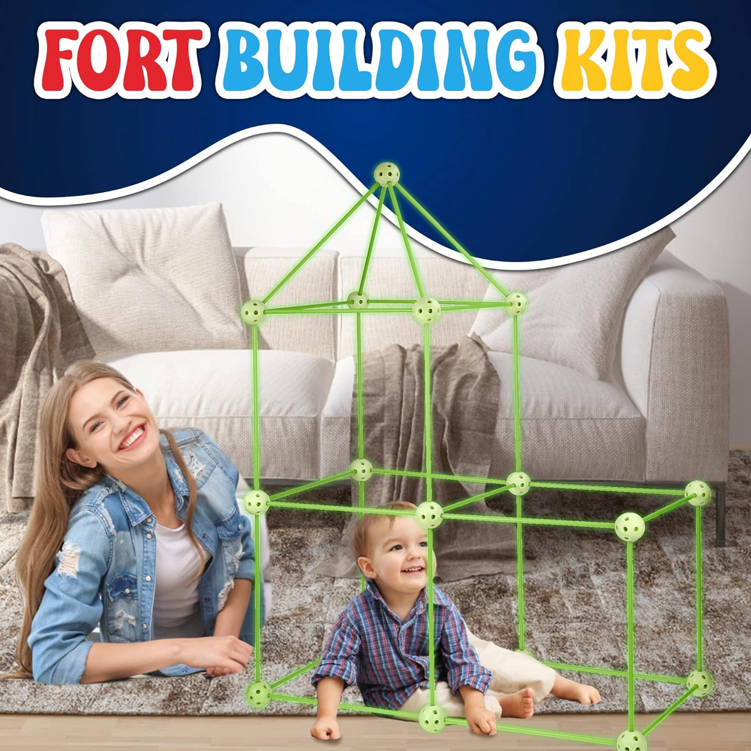Glow in The Dark Fort Building Kit