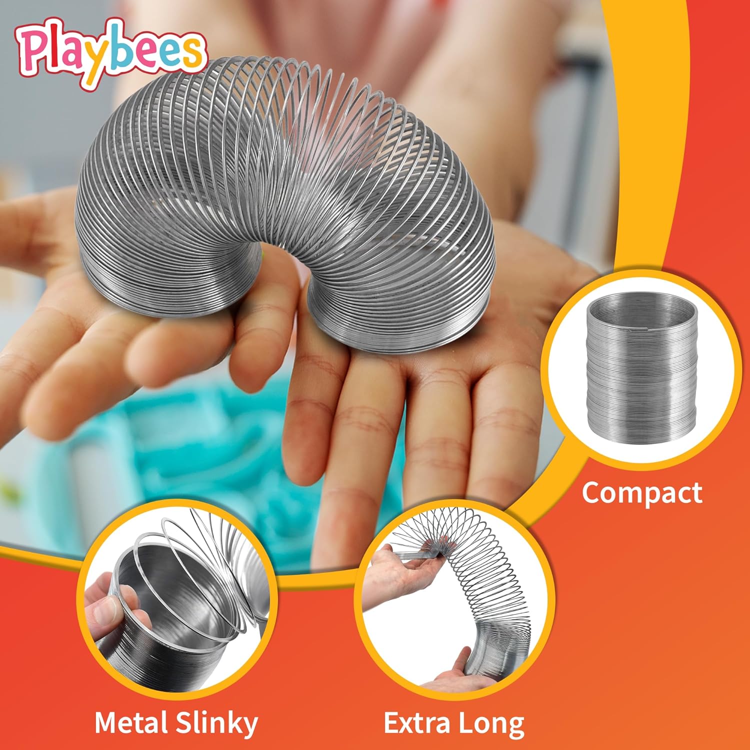 Metal Coil Spring Walking Toys - 4 Pack 2 Inch - Perfect Novelty Prize and Party Favor