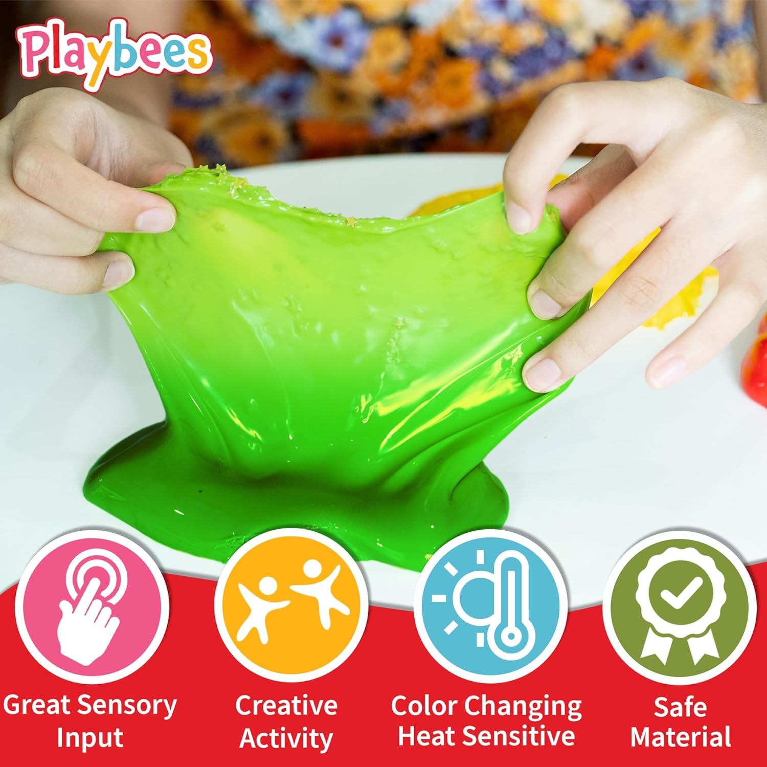 Color Changing Fudge Putty 4-Pack - Heat Sensitive Slime - 2 Oz per Container