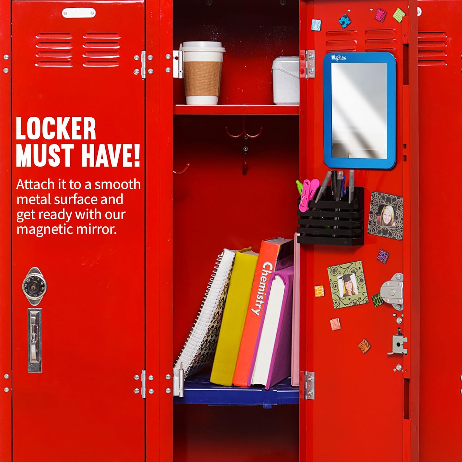 Magnetic Locker Mirror - 2 Pack 5