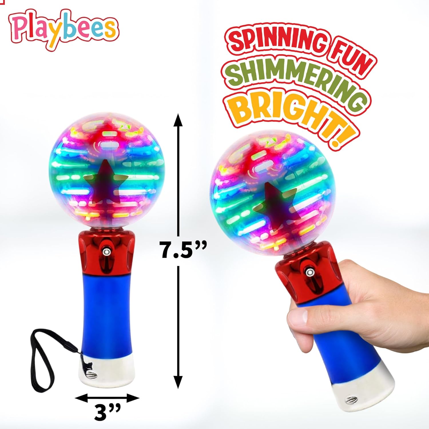 Illuminating Magic Wand Toy with Flashing LED Lights - Fun for Kids of All Genders - Mesmerizing Spinning Lights and Vivid Colors