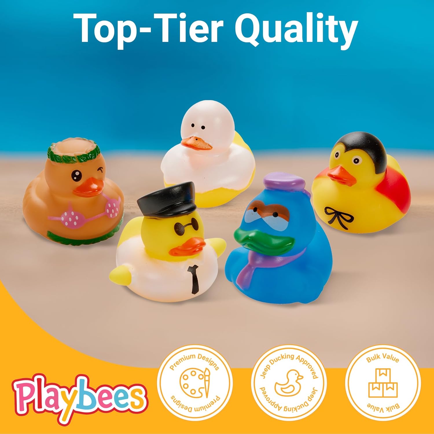 Rubber Duck Toy Duckies for Kids - 25 Pack - NEW Sensory Play, Stress Relief, Stocking Stuffers, Baths, Summer Beach and Pool Activity