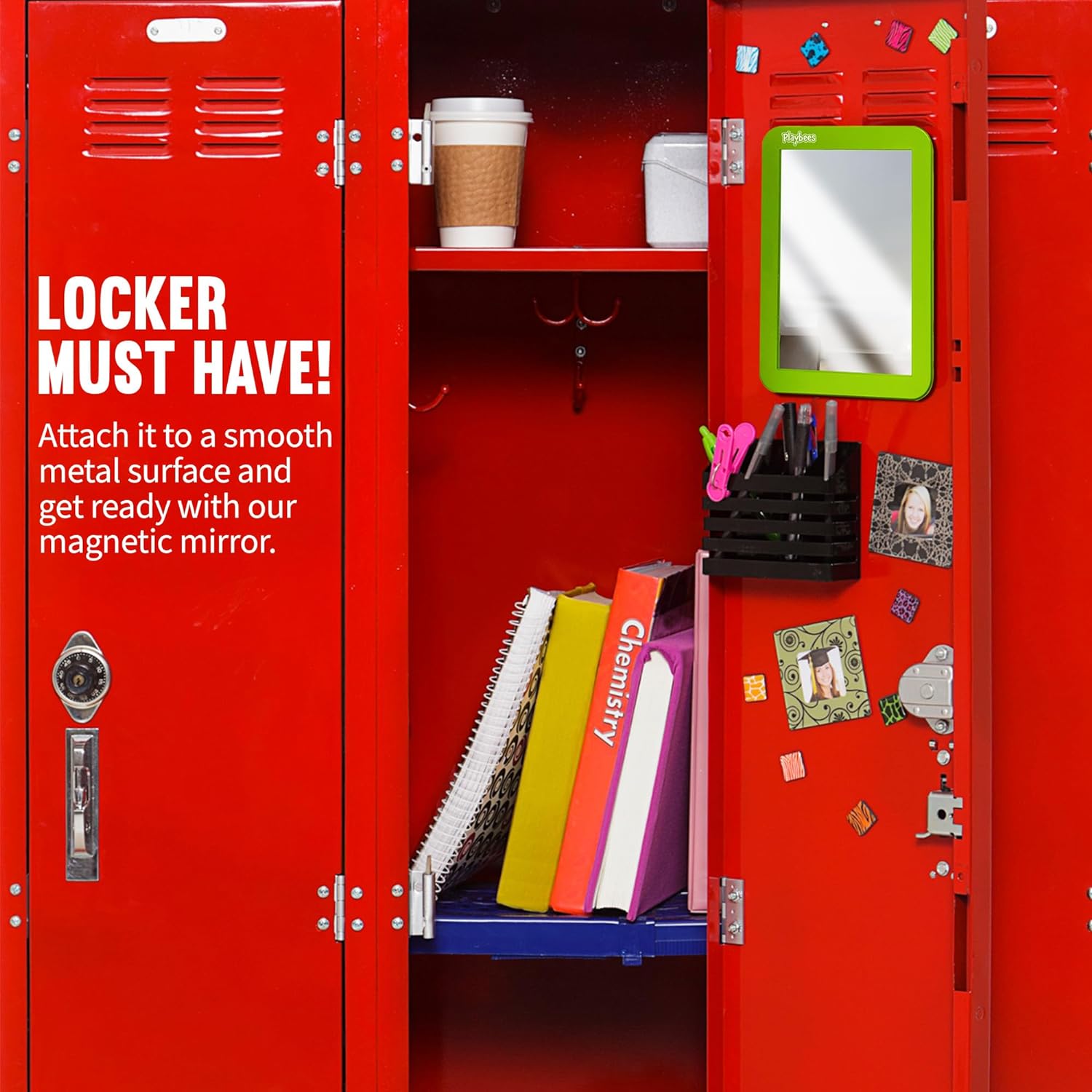 Magnetic Locker Mirror - 2 Pack 5