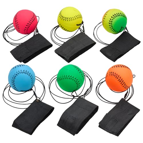 Wrist Baseballs Neon Reactive - 6 Pack - Practice Sports Balls for Fun Outdoor Activity