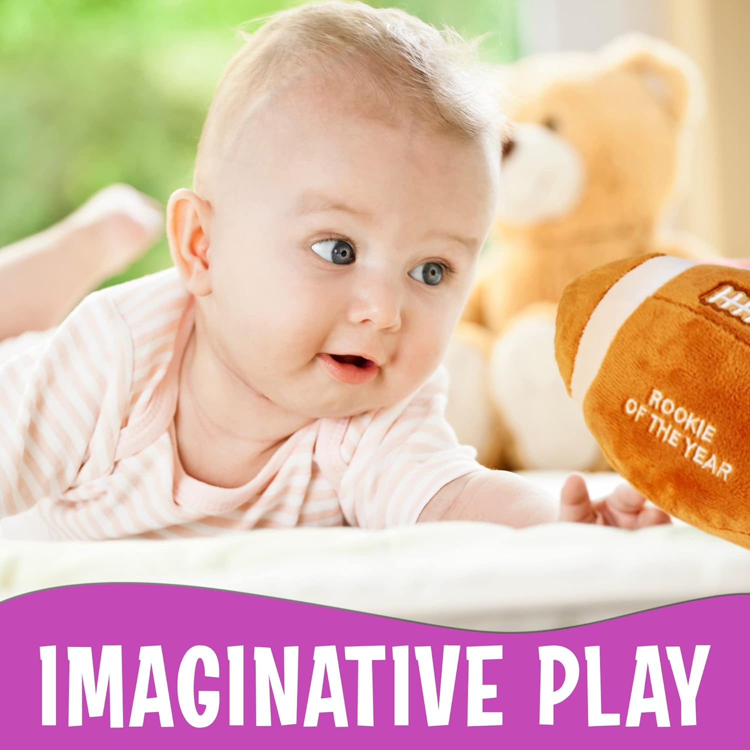 Baby Football Plush Rattle - for Boys and Girls - Ages 0-36 Months