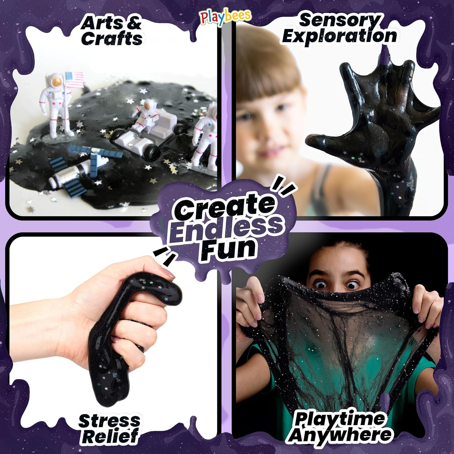 Black Nebula Slime - 48 Pack - Galaxy Star Slime Party Favors