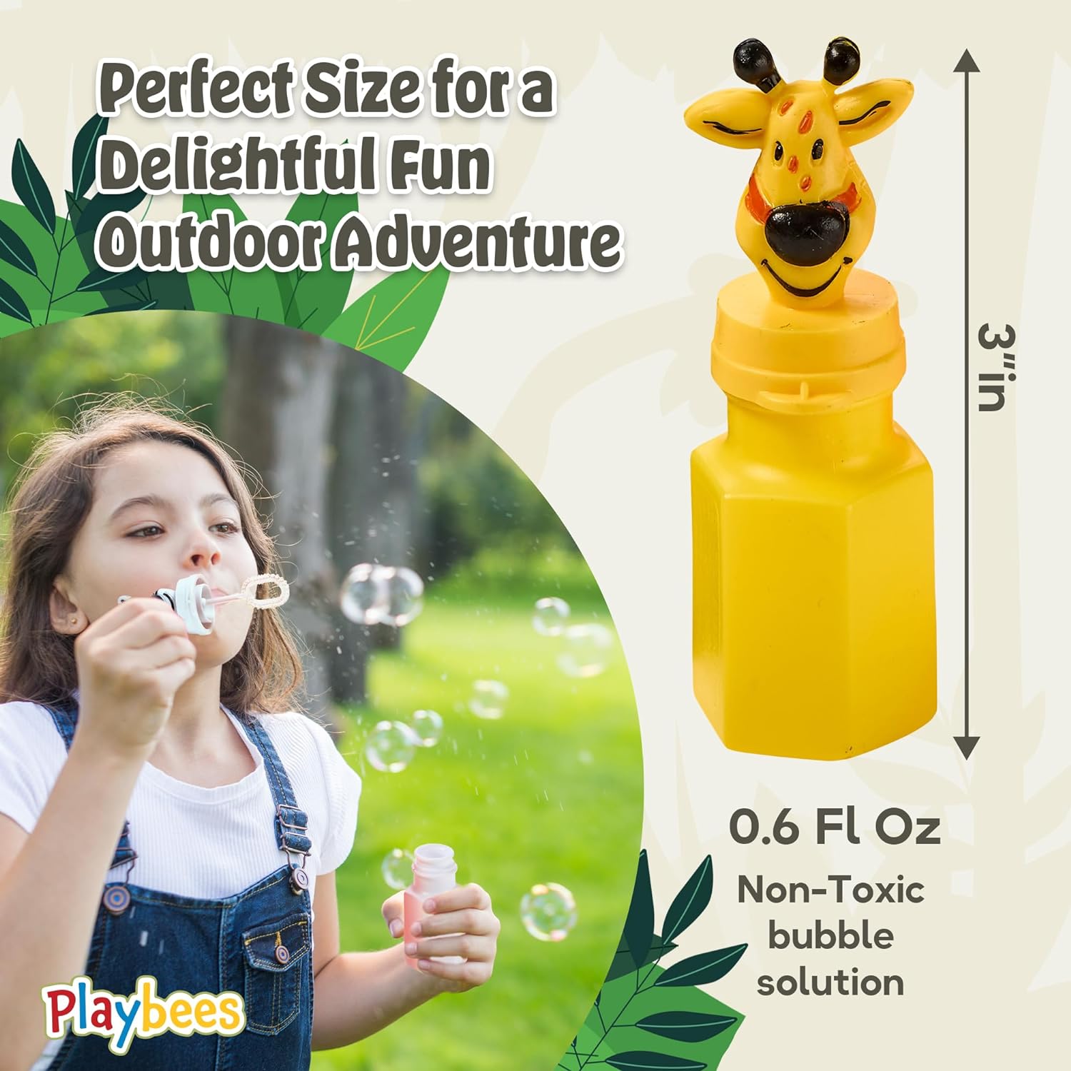 Zoo Animal Bubbles - 24 Pack - Safari Party Favors, Bulk Mini Wand Bottles - Jungle Zoo Characters for Kids