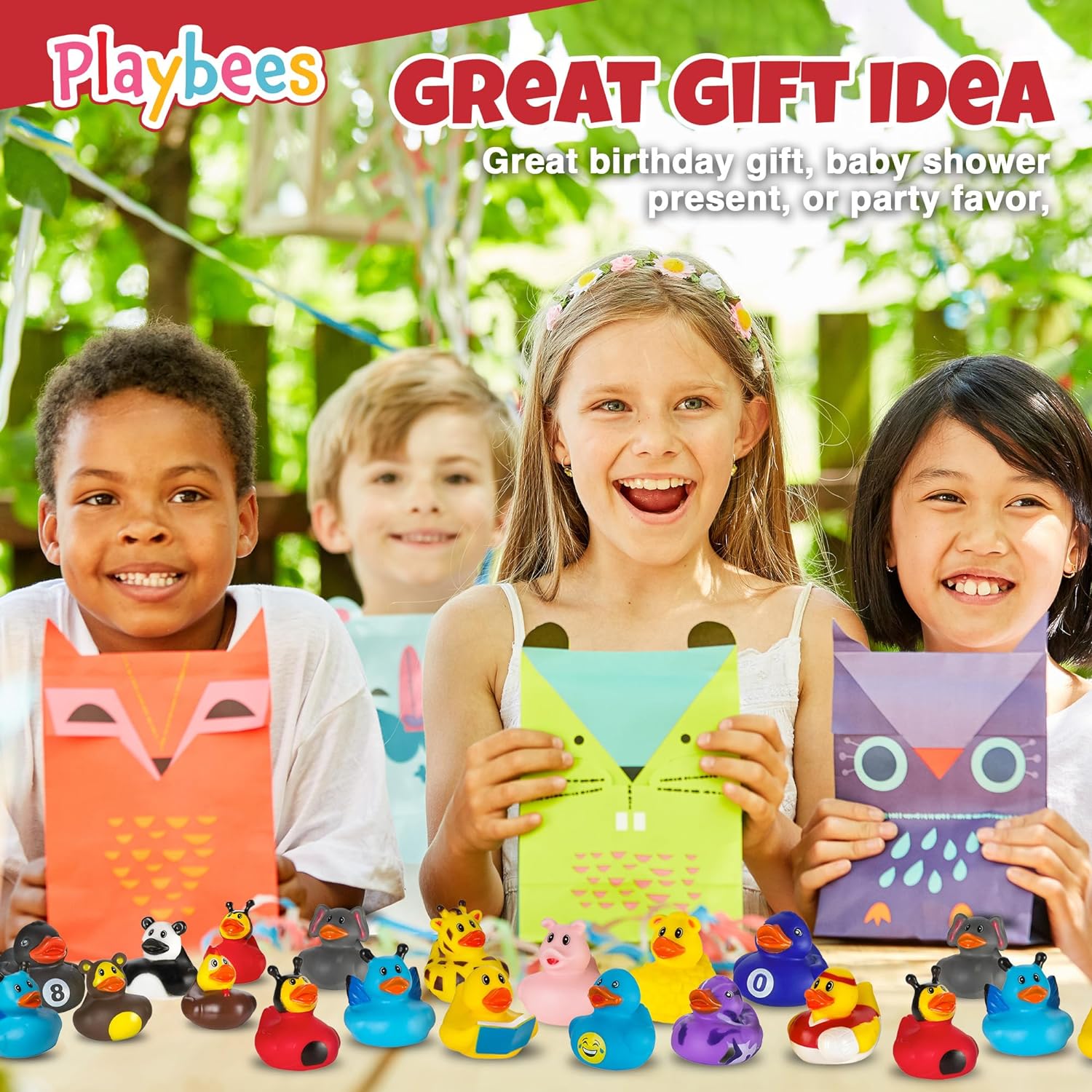 Assortment Rubber Duck Toy Duckies for Kids - 25 Pack- Perfect for Sensory Play, Stocking Stuffers, and More