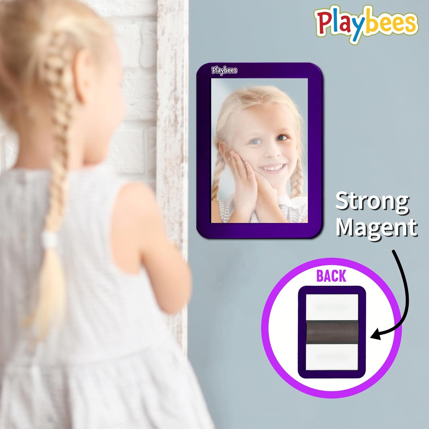 Magnetic Locker Mirror - 4 Pack 5
