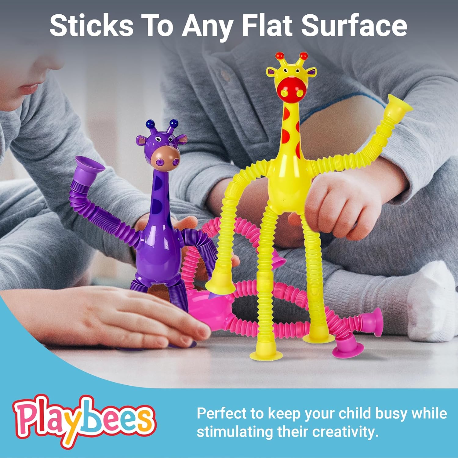 Telescopic Suction Cup Giraffe Toys – 12 Pack Educational Fidget Toys