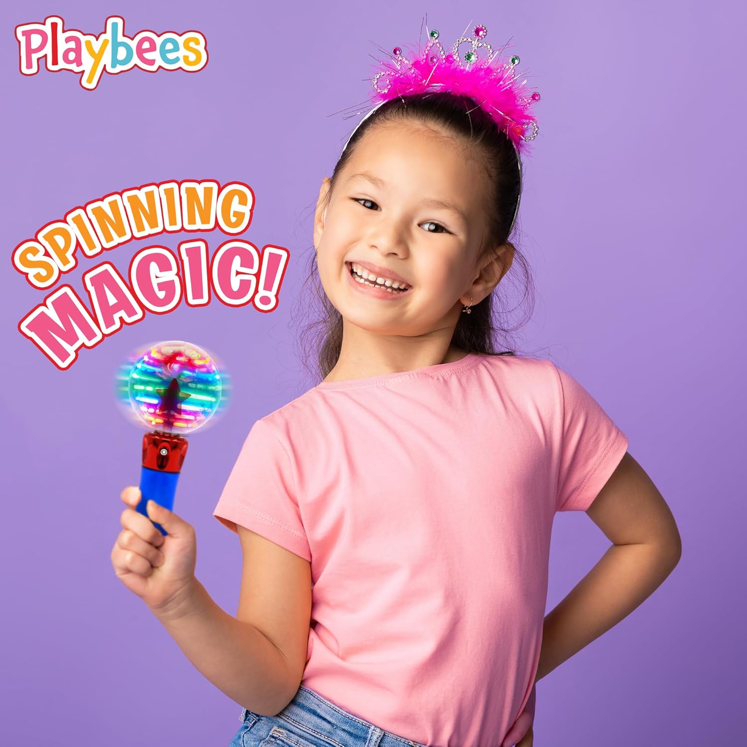 Illuminating Magic Wand Toy with Flashing LED Lights - Fun for Kids of All Genders - Mesmerizing Spinning Lights and Vivid Colors
