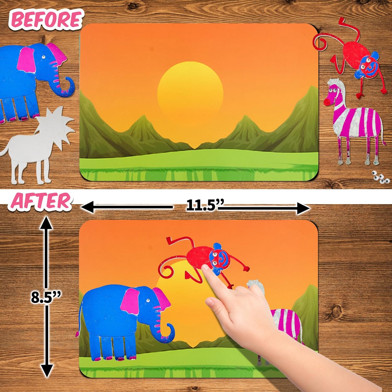 Foil Fun Animals Mega Pack - Preschool Arts and Crafts Kit for Kids -  for kids aged 4 to 9