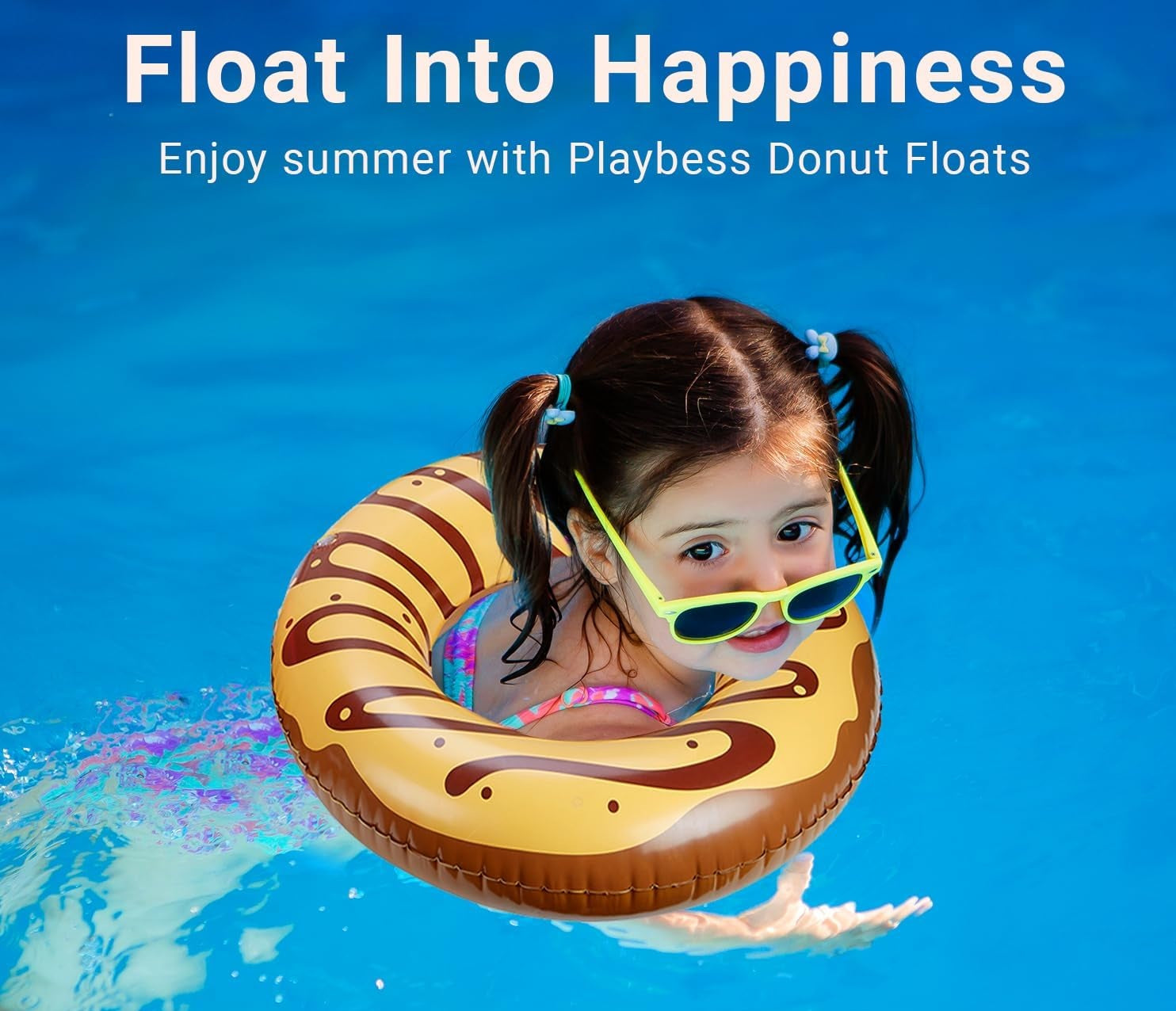 Chocolate Donut Inflatable Pool Floats - 4PK - Fun Swimming Rings &  Pool Floats for Kids & Adults -  Summer Toys - Pool Parties & Decoration