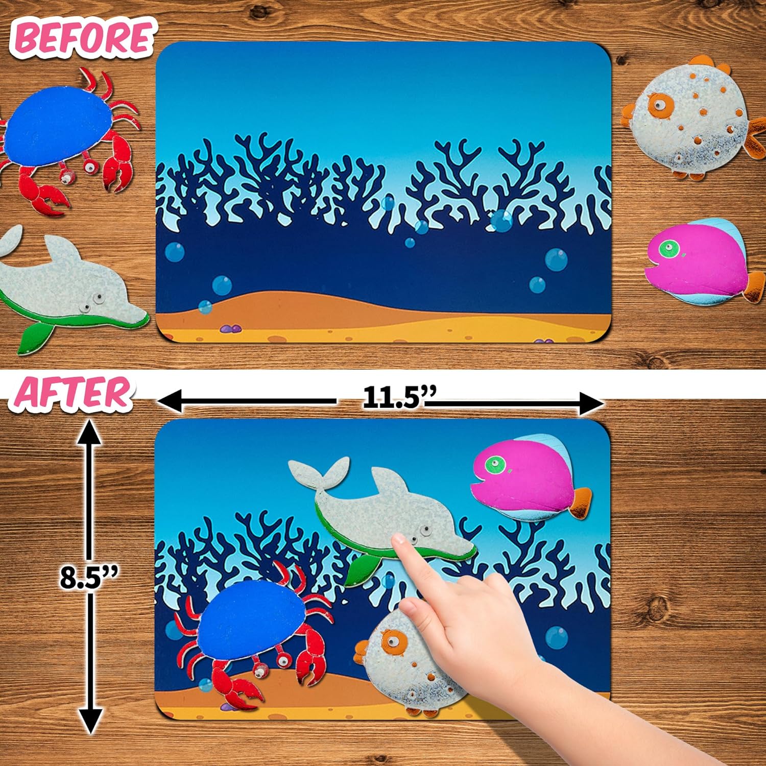 Foil Fun Sea Animals- Preschool Arts and Crafts Kit for Kids -  for kids aged 4 to 9