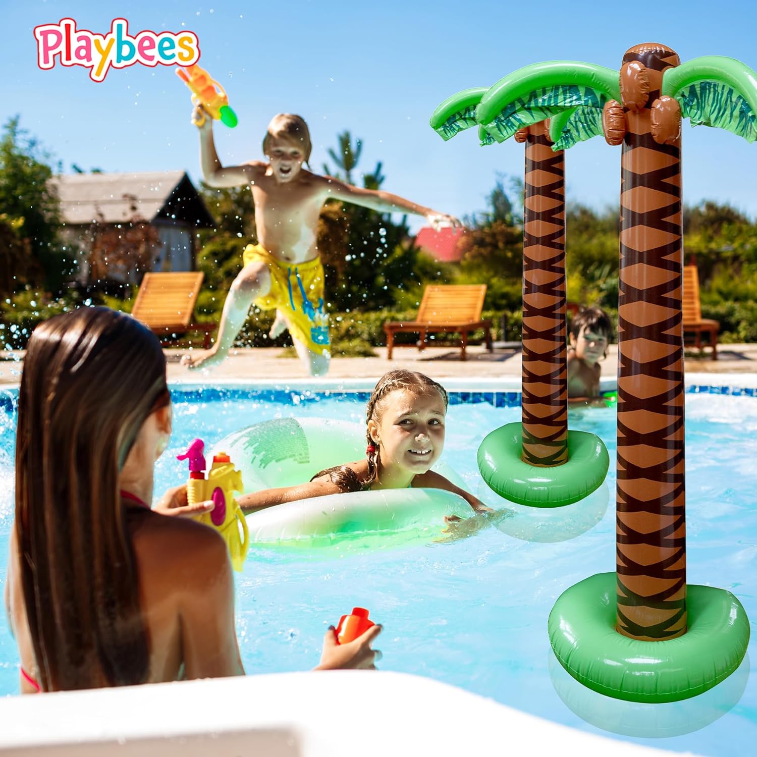 Giant Inflatable Palm Trees - 2 Pack - 6 Foot Super Sturdy Artificial Trees