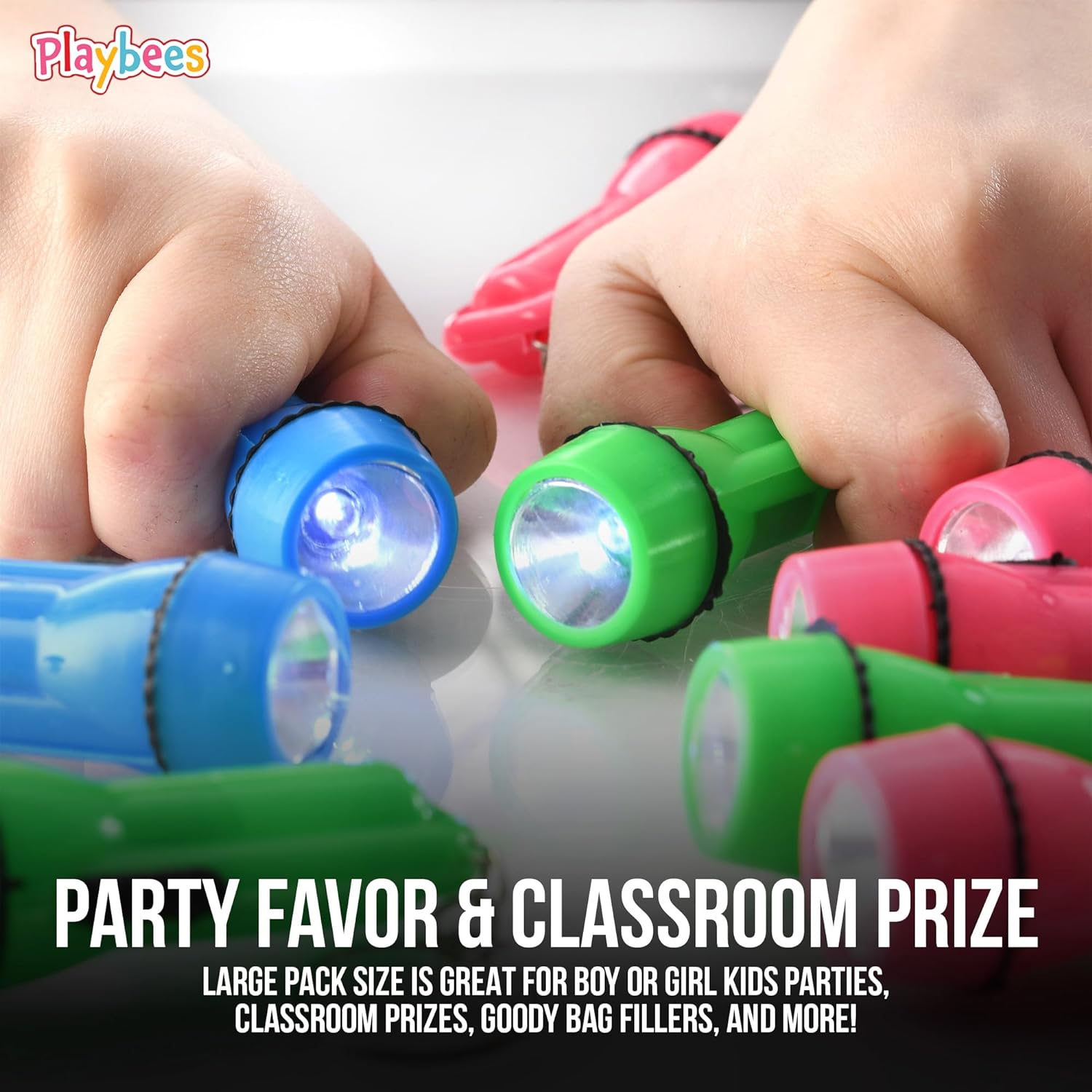Mini Flashlight Keychain Bulk for Kids 24 Pieces Assorted Colors Plastic LED Flashlight