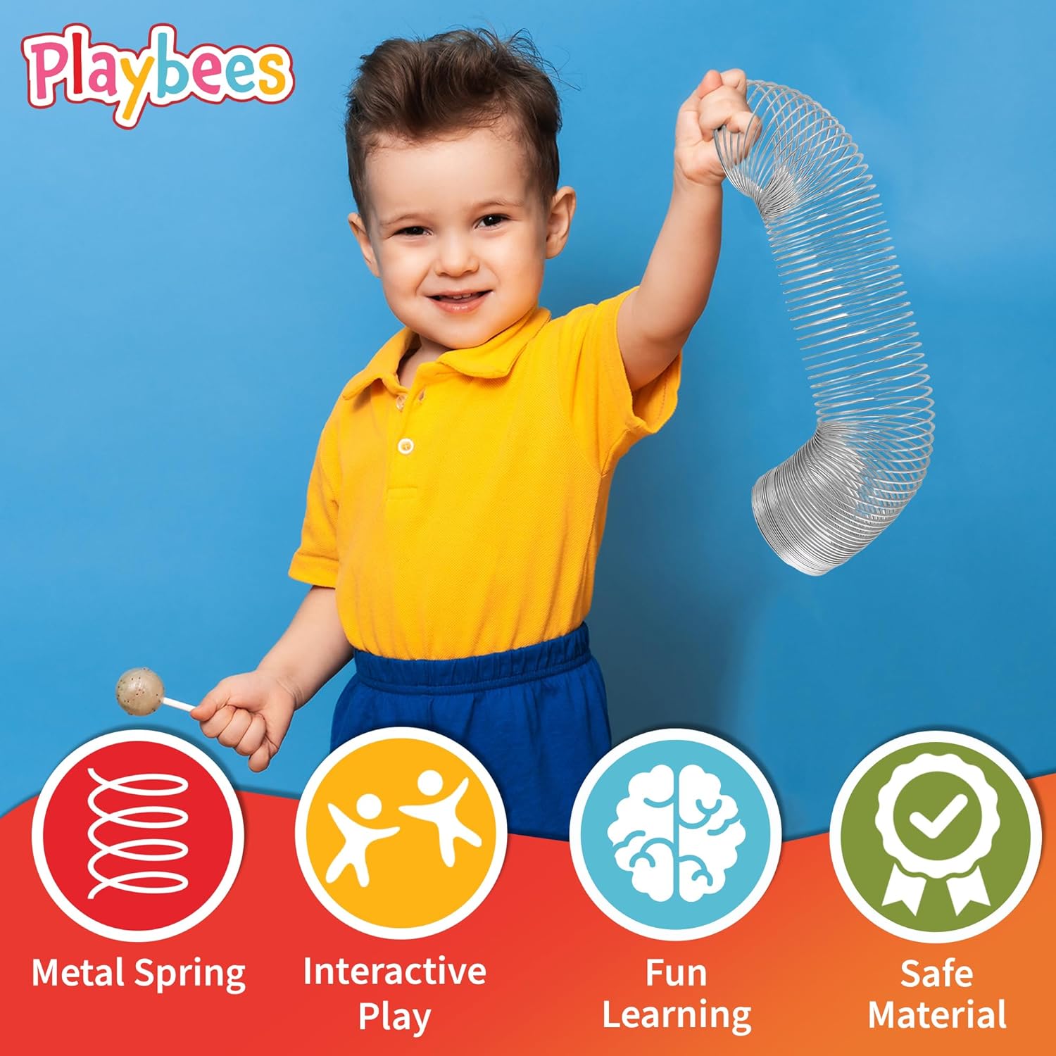 Metal Coil Spring Walking Toys - 4 Pack 2 Inch - Perfect Novelty Prize and Party Favor