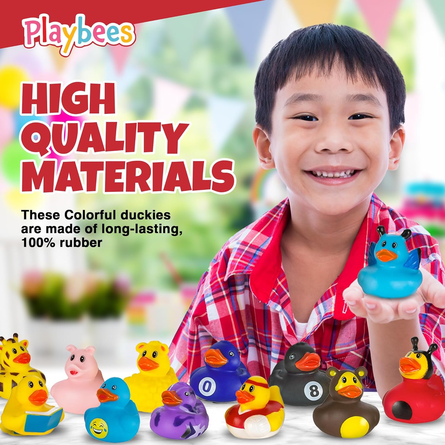 Assortment Rubber Duck Toy Duckies for Kids - 50 Pack - Perfect for Sensory Play, Stocking Stuffers, and More