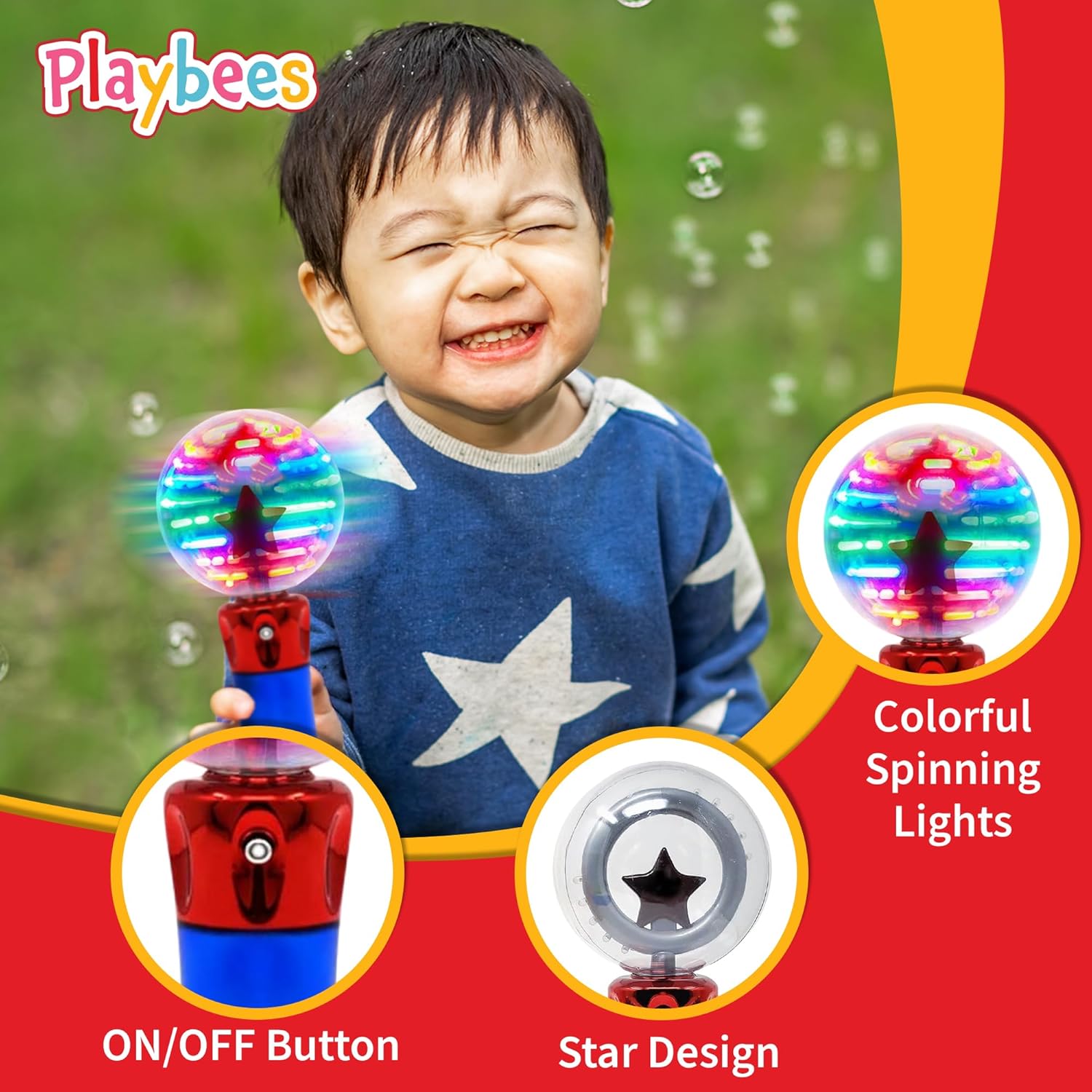 Illuminating Magic Wand Toy with Flashing LED Lights - Fun for Kids of All Genders - Mesmerizing Spinning Lights and Vivid Colors