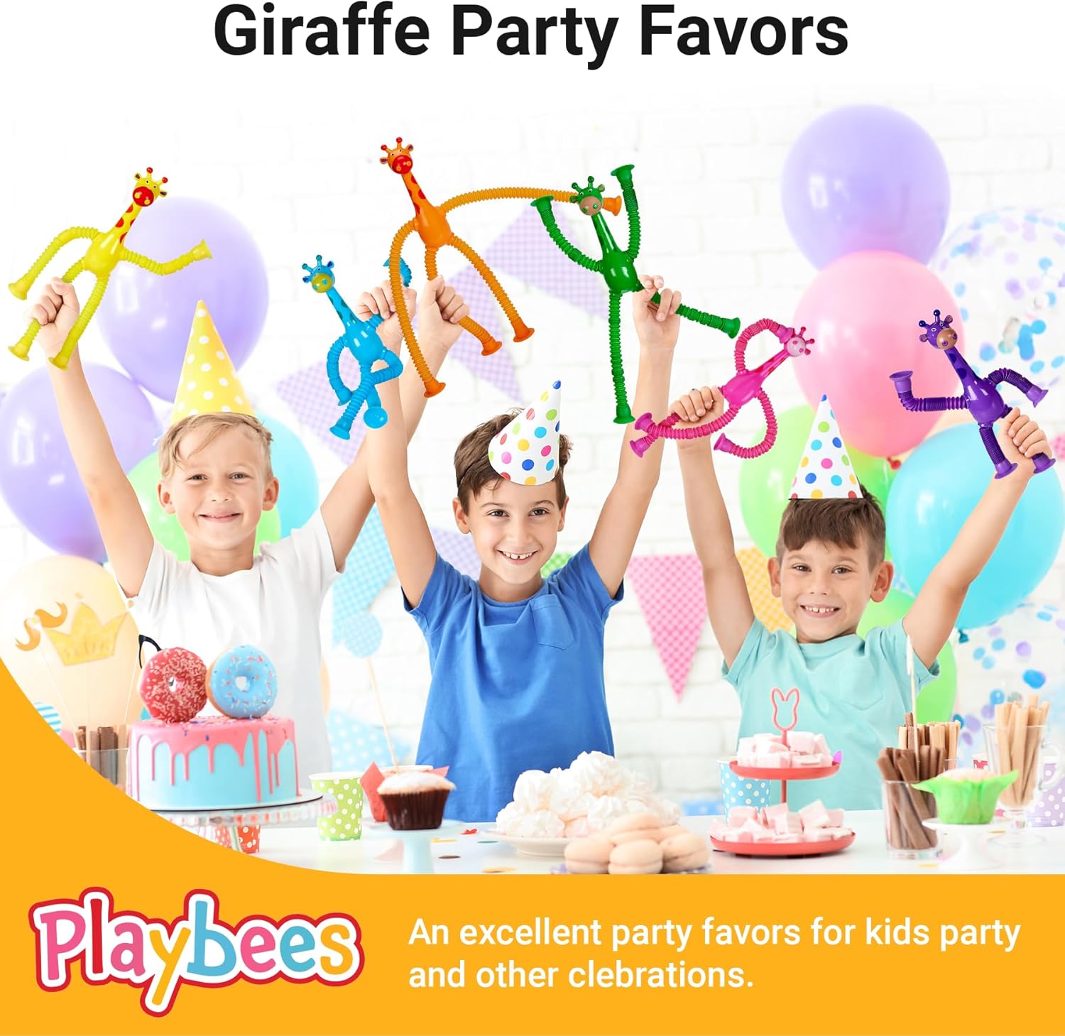 Telescopic Suction Cup Giraffe Toys – 12 Pack Educational Fidget Toys