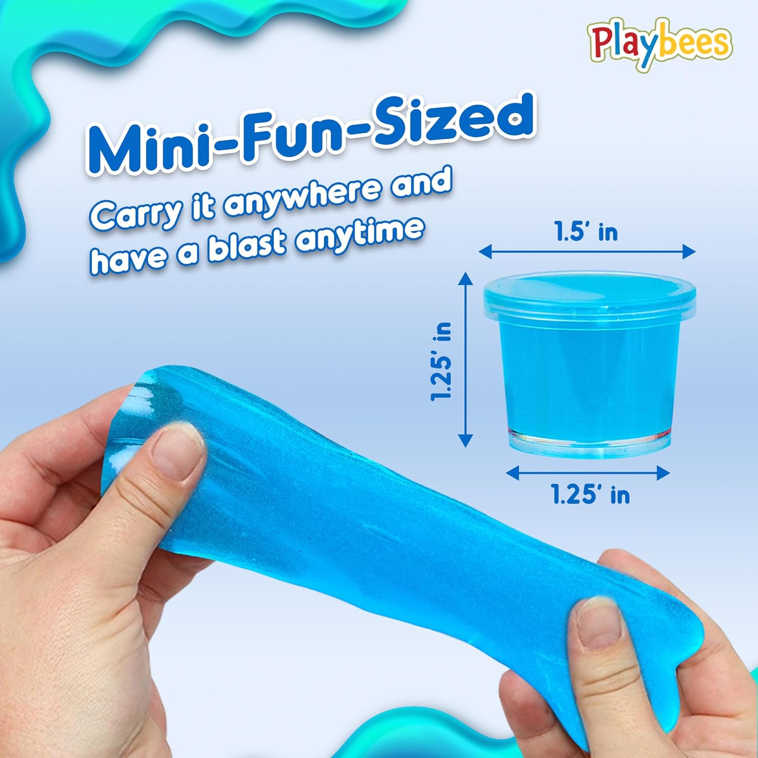 Mini Glow in The Dark Slime - 48 Pack - Slime Party Favors Neon Blue, Green, Pink, Yellow Colors - Glowing Slime Kit for Kids - Party Favors, Goody Bag Fillers