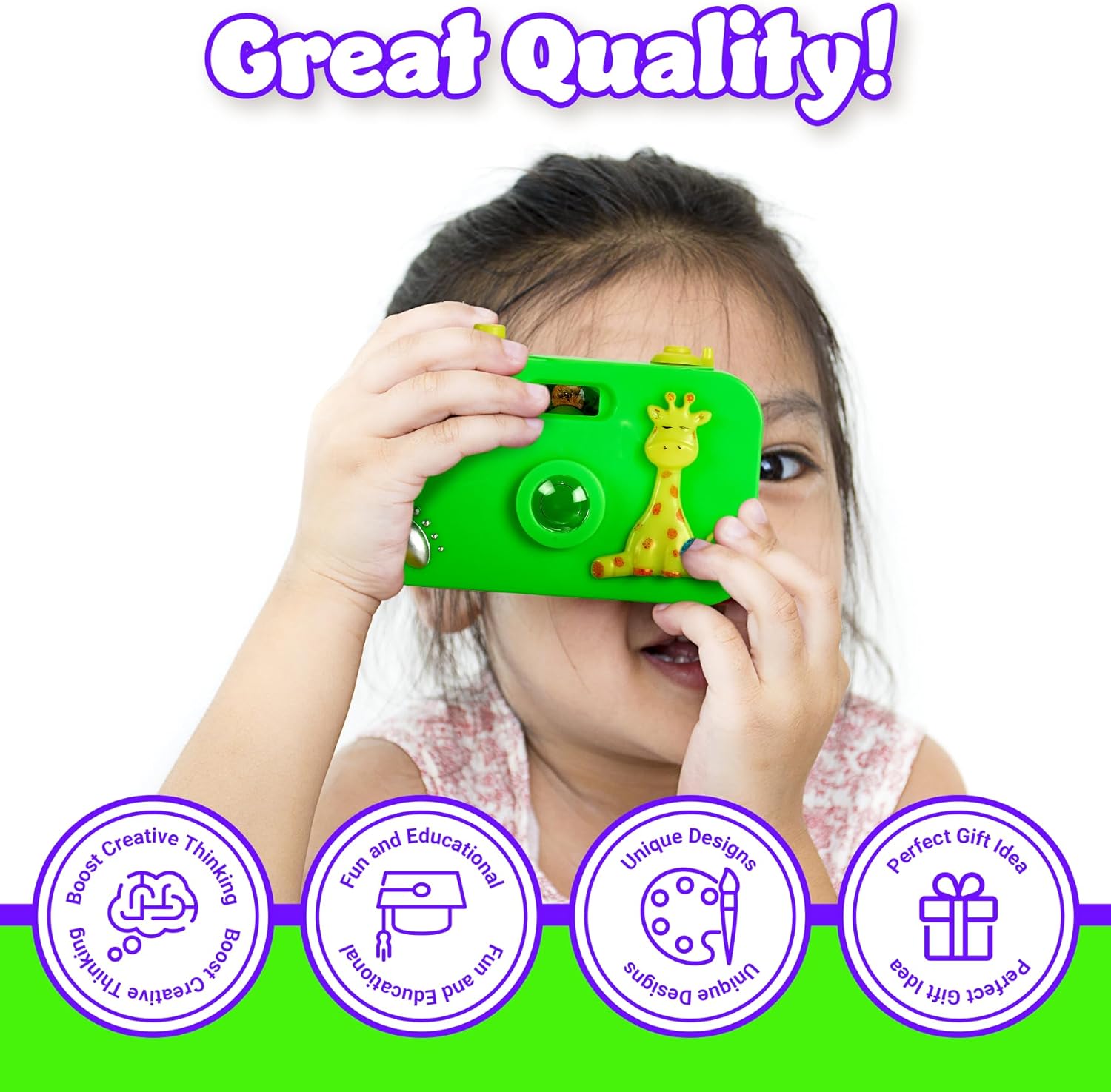 Playbees Toy Camera for Kids - 12 Pack - Wild One Party Favors Camera Toy for Children’s Pretend Play Prop with Images in Viewfinder, Birthday Party Favors, Idea for Boys & Girls