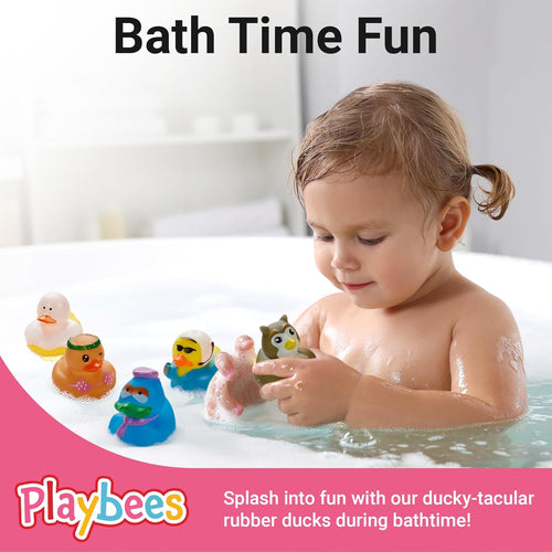 Rubber Duck Toy Duckies for Kids - 50 Pack - Sensory Play, Stress Relief, Stocking Stuffers, Bath Birthday Gifts Baby Showers Classroom Incentives, Summer Beach and Pool Activity - Style 2