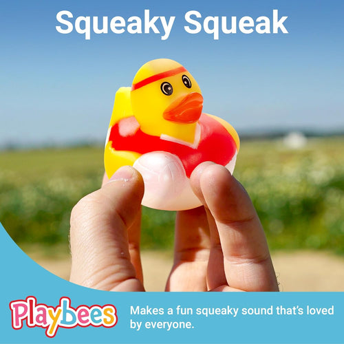 Rubber Duck Toy Duckies for Kids - 50 Pack - Sensory Play, Stress Relief, Stocking Stuffers, Bath Birthday Gifts Baby Showers Classroom Incentives, Summer Beach and Pool Activity - Style 3