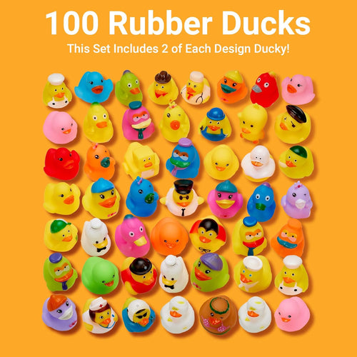 Rubber Ducks in Bulk 100 Pack Assortment Duckies Kids Baby Bath Shower Toys Jeep Ducking Floater Summer Beach Pool Activity Baby Showers Accessories Classroom Incentives