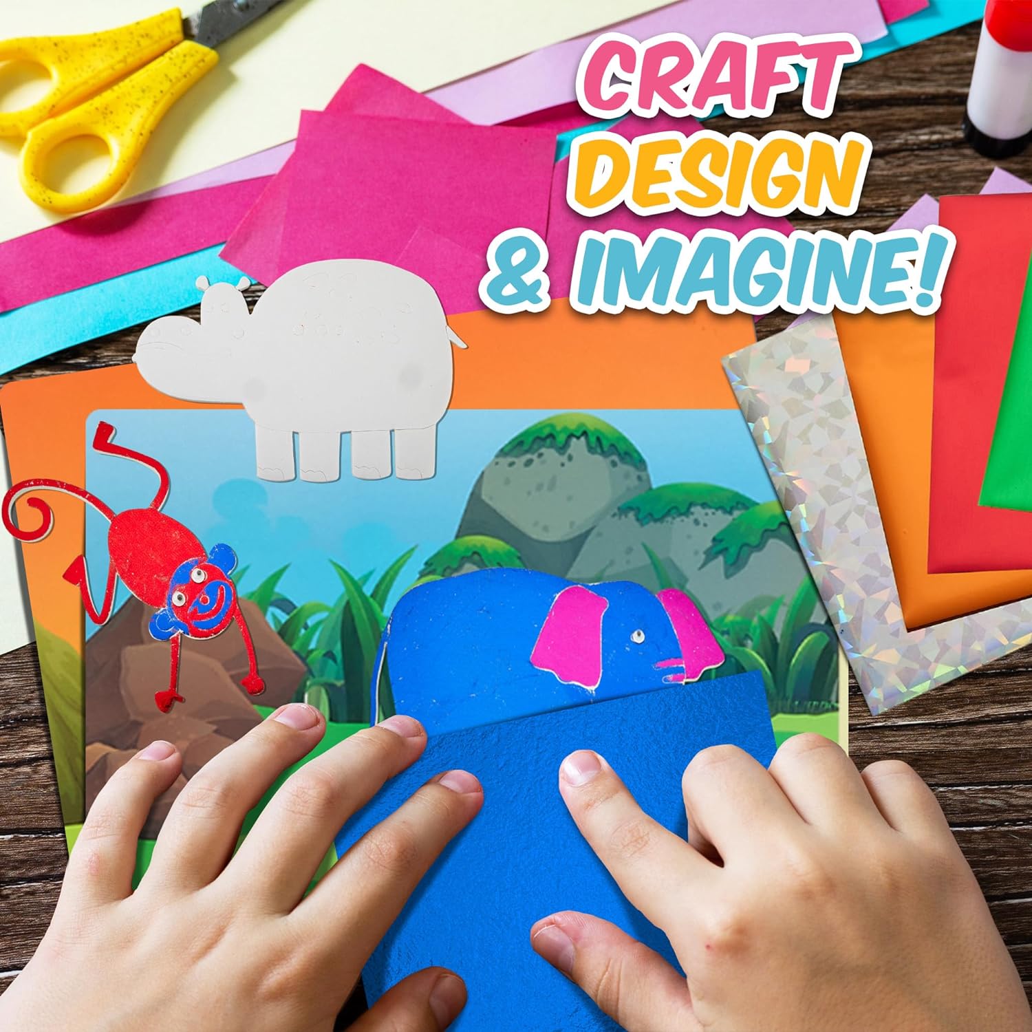 Foil Fun Animals Mega Pack - Preschool Arts and Crafts Kit for Kids -  for kids aged 4 to 9
