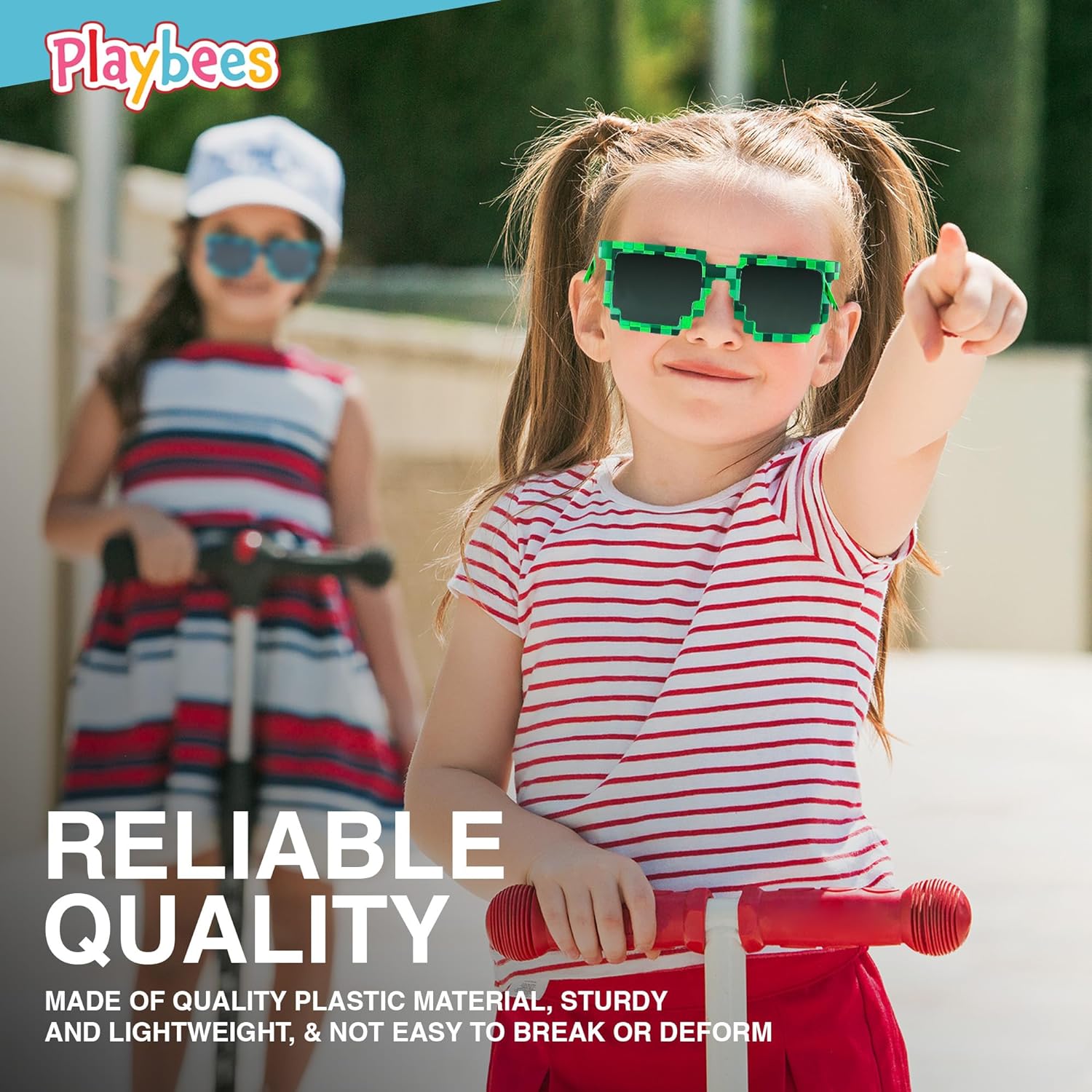 Pixel Sunglasses - 12 Pack - Robot Eye-wears - Pixelated Graphics Frames - UV Protected and Durable
