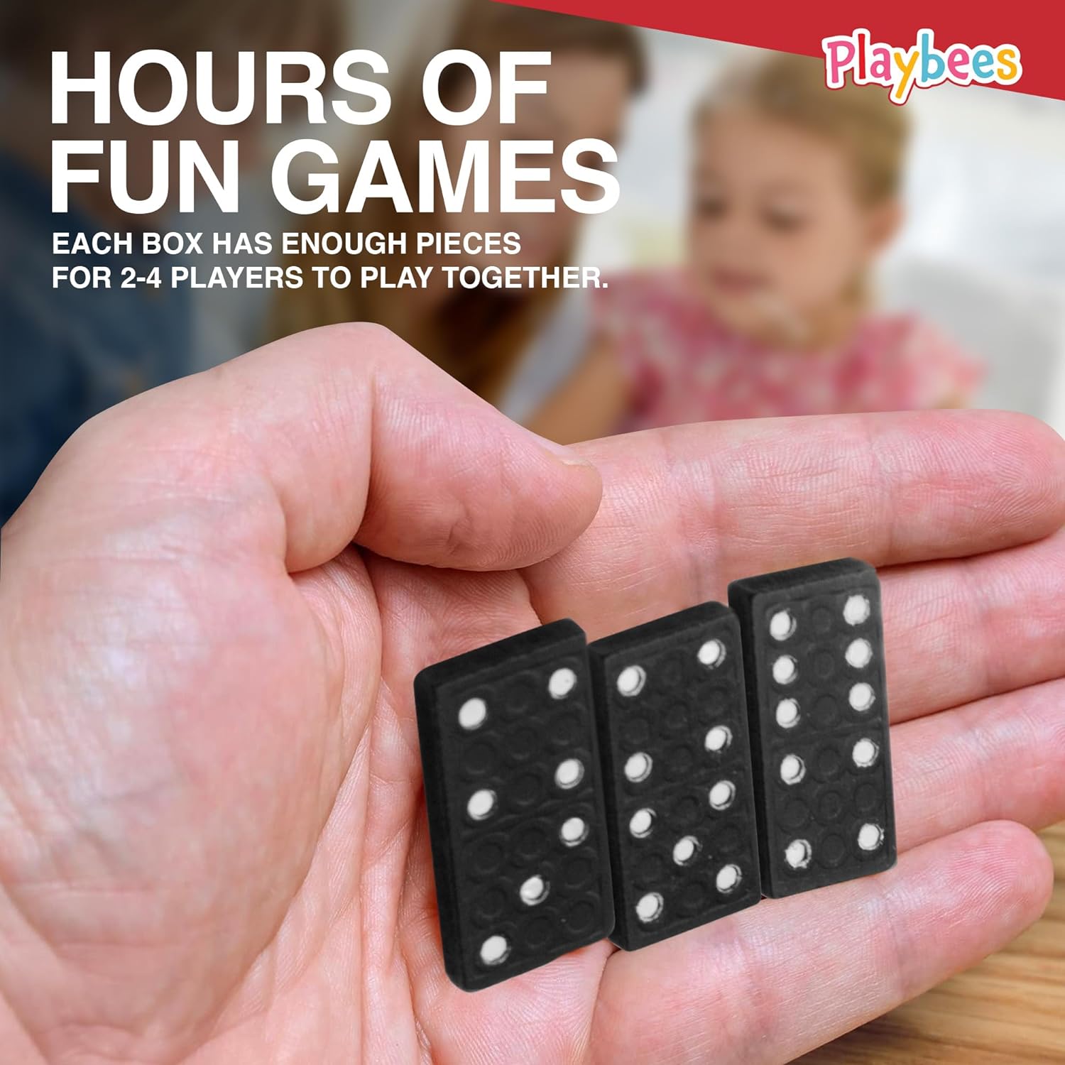Mini Wooden Dominoes Set - 12 Pack - Classic Double Six Domino Game in a Wooden Case