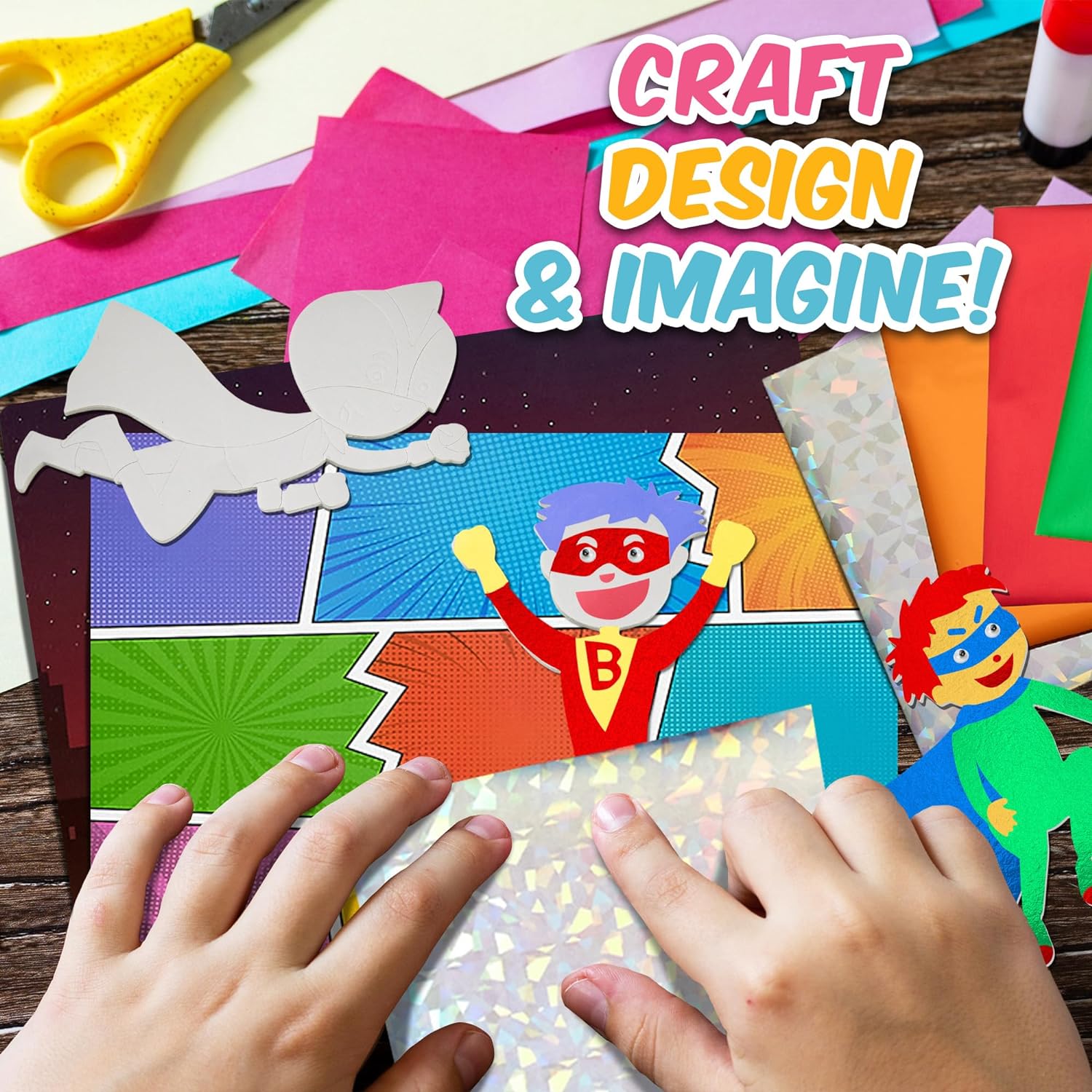 Foil Fun Super Hero - Preschool Arts and Crafts Kit for Kids -  for kids aged 4 to 9