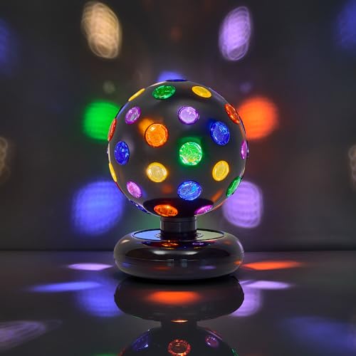 Rotating 11" Disco Ball with LED Lights - Create a Dazzling Dance Atmosphere - Neon Birthday Party Vibes