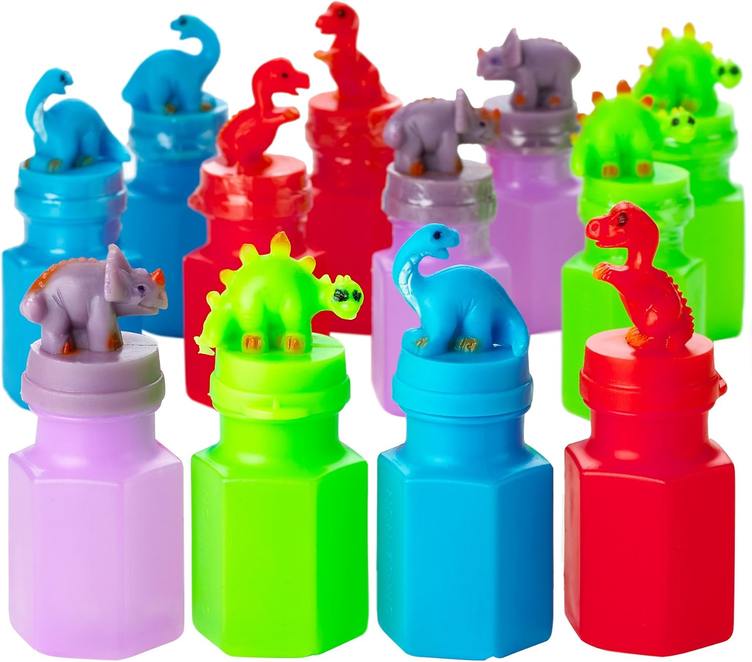 Playbees Dinosaur Bubbles Bottles Assorted Dinosaur Party Favor Bubbles with Wands for Kids Birthday Parties, Fun Party Goodie Bag Stuffer Toy for Kids Boys Girls Age 3 4 5 6 7 8 (12 Pack)