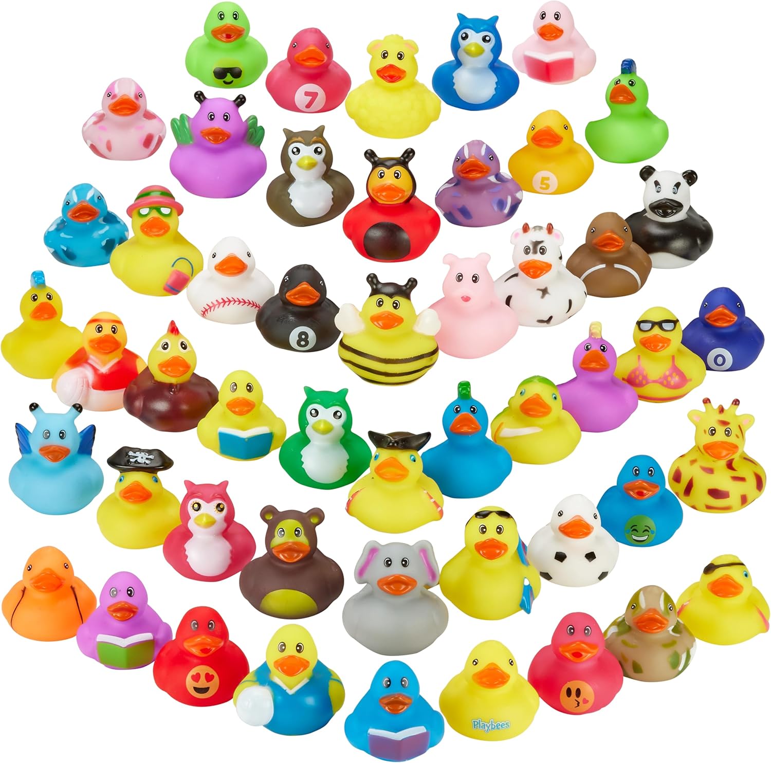 Playbees Rubber Ducks in Bulk 100 Pack Assortment Duckies Kids Baby Bath Shower Toys Jeep Ducking Floater Summer Beach Pool Activity Baby Showers Accessories Classroom Incentives