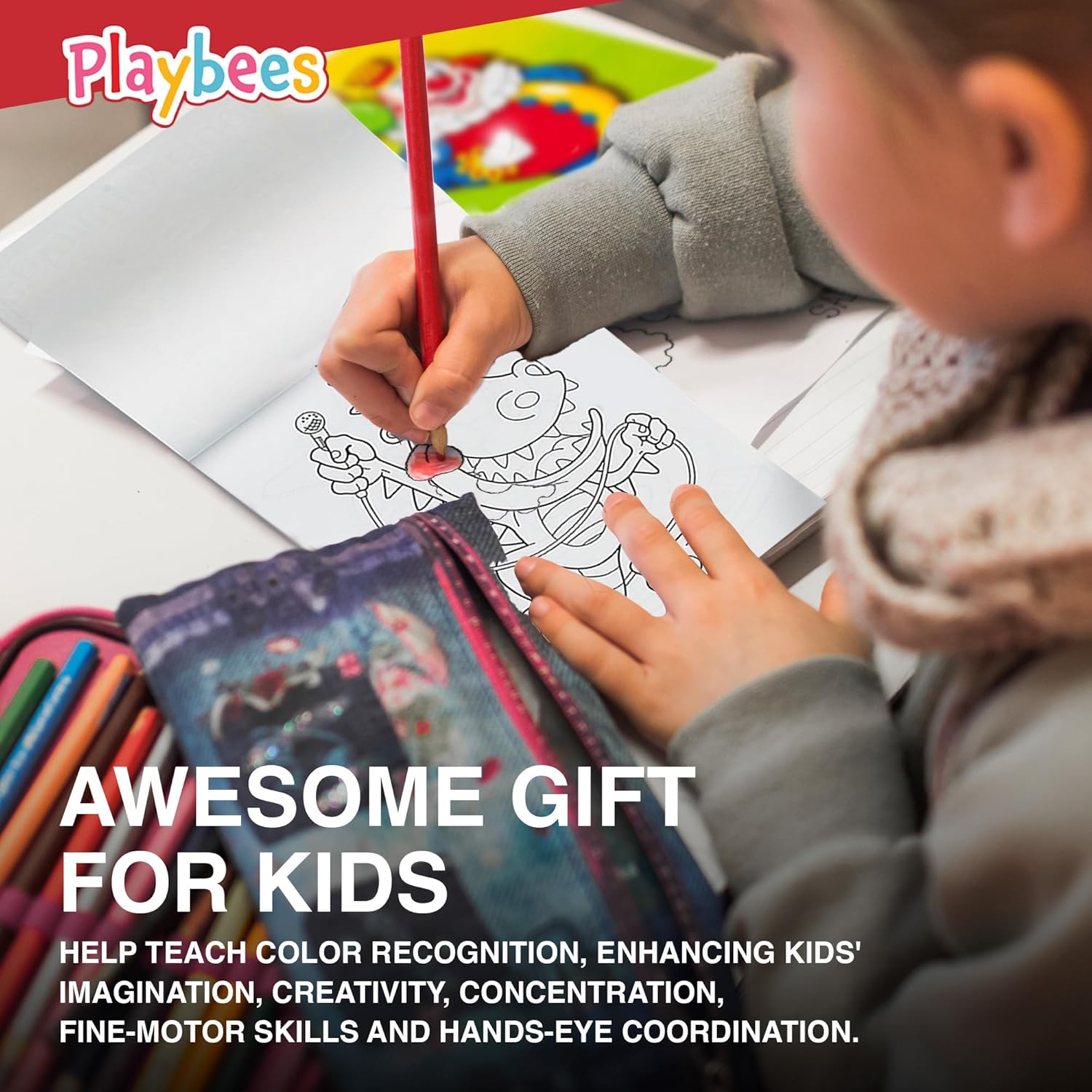 Mini Coloring Book - 12 Assorted Activity Sheets - 6 Pages Each - Educational Tool, School Supplies - Kids Ages 3+