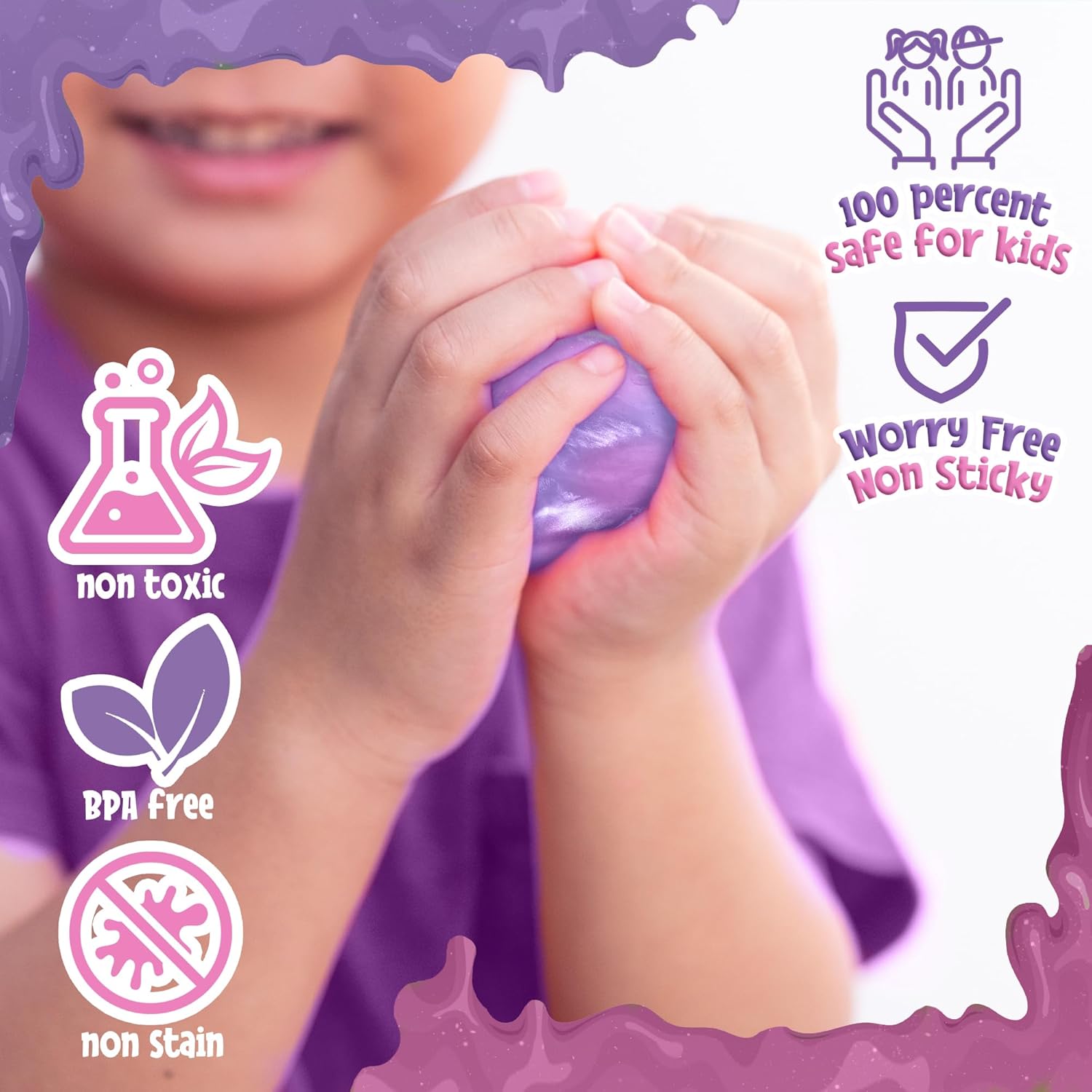 Purple Frozen Princess Slime Party Favors – 24 Pack Sensory Fun & Stress Relief