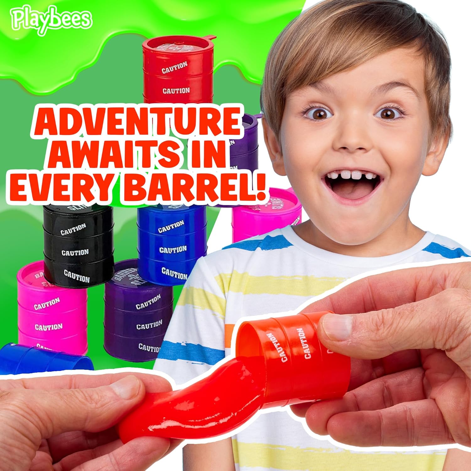 Barrels of Slime - 24 Pack - Assorted Color Tall Mini Barrels - Fun and Safe Galaxy Slime