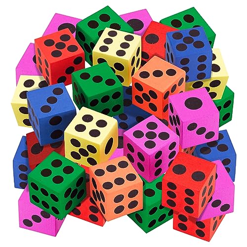 Foam Dice Set - 36 Pack - Classic Colors to Ignite Imaginations, Perfect for Gifts and Parties