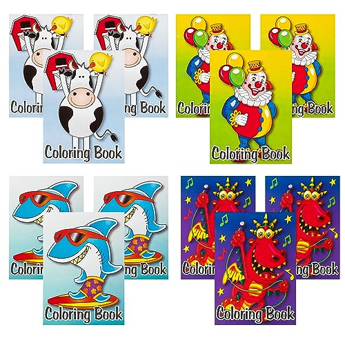 Mini Coloring Book - 12 Assorted Activity Sheets - 6 Pages Each - Educational Tool, School Supplies - Kids Ages 3+